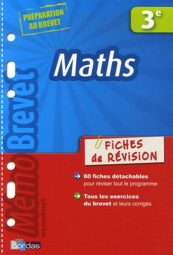 Livrenpoche : Memobrevet fiches revision maths 3e - Jean-Luc Romet - Livre