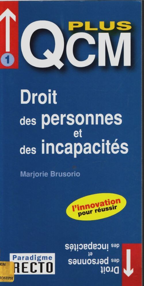 Livrenpoche : Qcmplus droit des personnes et incapacités - Marjorie Brusorio - Livre
