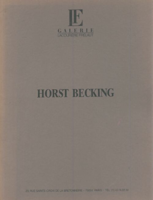 Livrenpoche : Horst Becking - Horst Becking - Livre