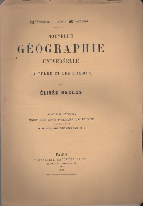 Livrenpoche : Nouvelle géographie universelle n°62 - Elisée Reclus - Livre
