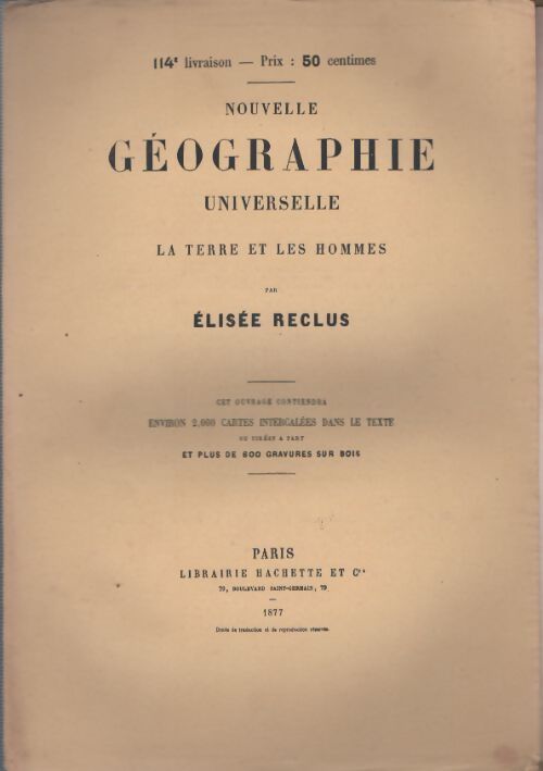 Livrenpoche : Nouvelle géographie universelle n°114 - Elisée Reclus - Livre
