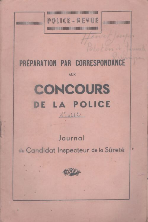 Livrenpoche : Préparation par correspondance aux concours de la police - Collectif - Livre