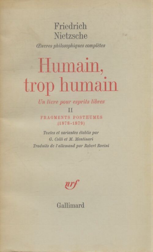 Livrenpoche : Humain, trop humain Tome II - Friedrich Nietzsche - Livre