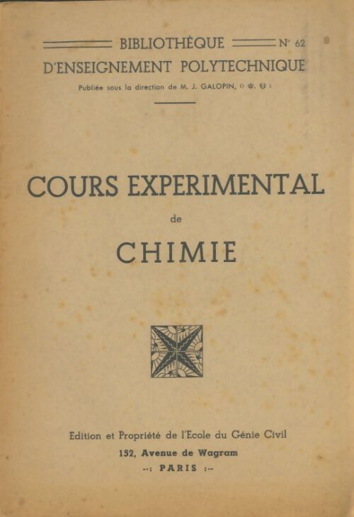 Livrenpoche : Cours expérimental de chimie - Collectif - Livre