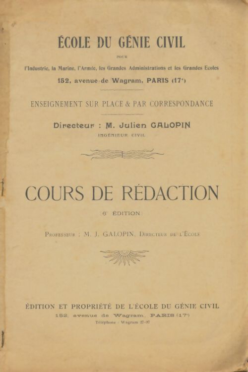 Livrenpoche : Cours de rédaction - Julien Galopin - Livre