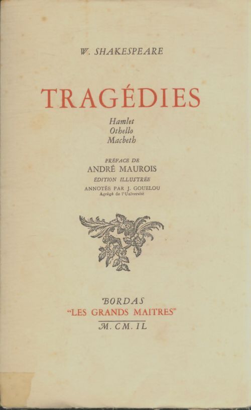 Livrenpoche : Tragedies - William Shakespeare - Livre
