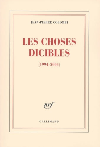 Livrenpoche : Les choses dicibles : - Jean-Pierre Colombi - Livre