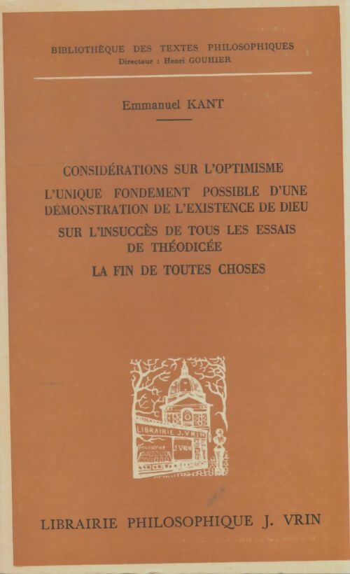 Livrenpoche : Pensées successives sur la théodicée et la religion - Emmanuel Kant - Livre