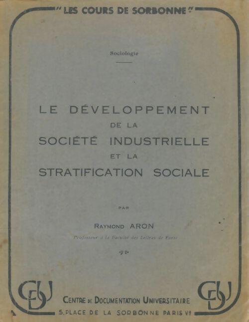 Livrenpoche : Le développement de la société industrielle et la stratification sociale - Raymond Aron - Livre