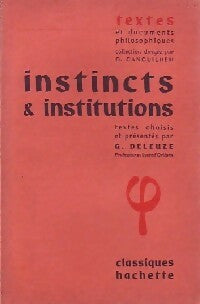 Livrenpoche : Instincts et institutions - Gilles Deleuze - Livre