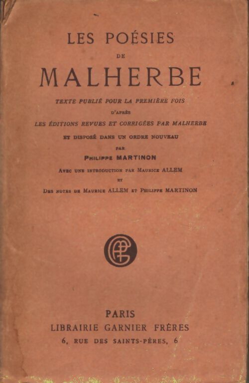 Livrenpoche : Les poésies de Malherbe - Philippe Martinon - Livre