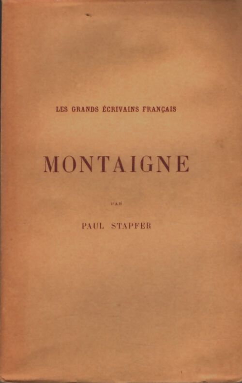 Livrenpoche : Montaigne - Paul Stapfer - Livre