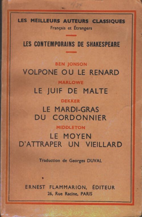 Livrenpoche : Les contemporains de Shakespeare - Collectif - Livre