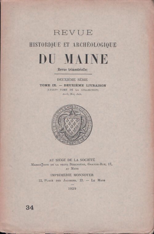Revue historique et archéologique du Maine n°266 - Collectif - Livre