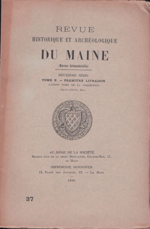 Revue historique et archéologique du Maine n°265 - Collectif - Livre