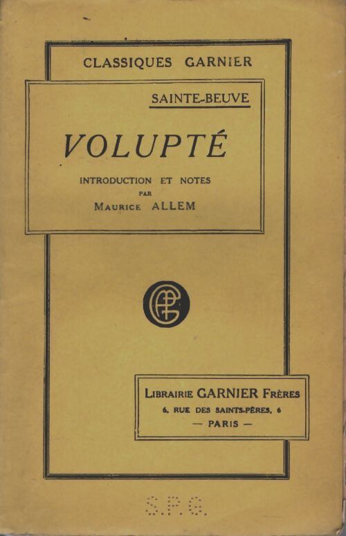 Livrenpoche : Volupté - Sainte-Beuve - Livre