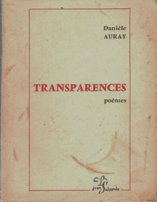 Livrenpoche : Transparences - Danièle Auray - Livre