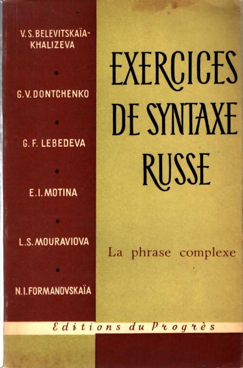 Livrenpoche : Exercices de syntaxe russe : La phrase complexe - Collectif - Livre