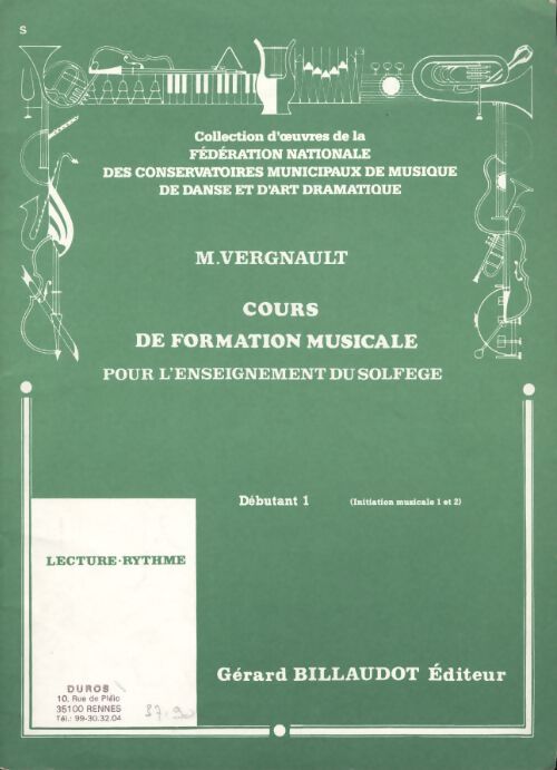Cours de navigation musicale débutant 1 - M. Vergnault - Livre