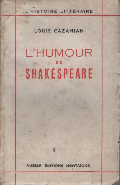 L'humour de Shakespeare - Louis Cazamian - Livre