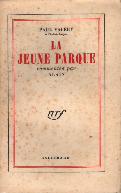 La jeune parque - Paul Valéry - Livre