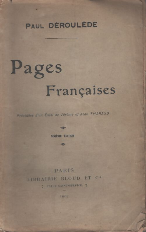 Pages françaises - Paul Deroulède - Livre
