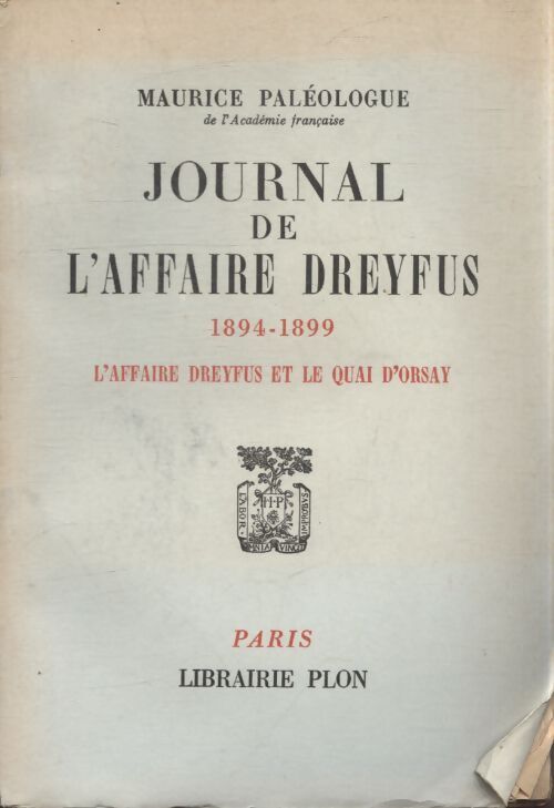 Journal de l'affaire Dreyfus - Maurice Paléologue - Livre
