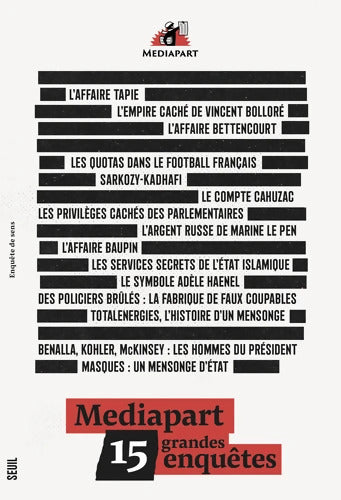 Mediapart. 15 grandes enquêtes - Fabrice Arfi - Livre