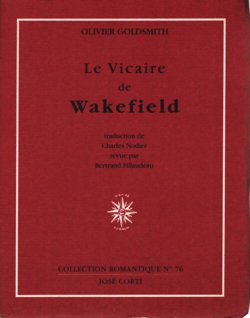 Le vicaire de wakefield - Oliver Goldsmith - Livre