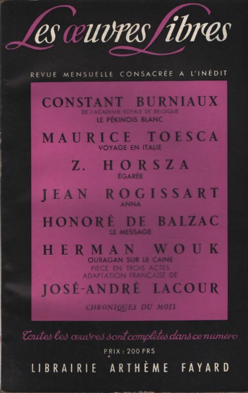 Le pekinois blanc par constant burniaux suivi de voyage en italie par maurice toesca suivi de egaree par horza z. Suivi de anna par jean rogissart. - Collectif - Livre