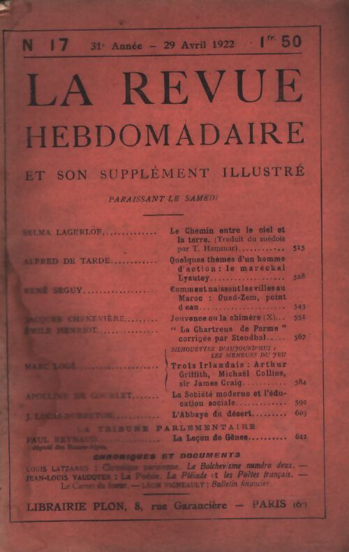 La revue hebdomadaire 31e année n°17 - Collectif - Livre