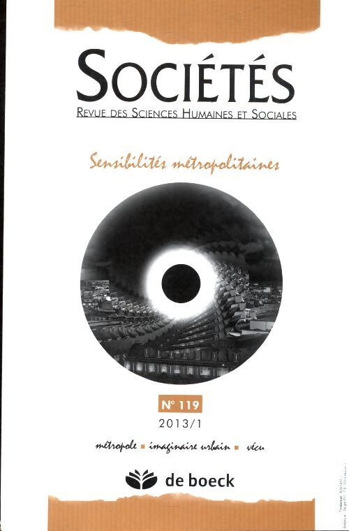 Sociétés 2013/1 n°119 : Sensibilites metropolitaines - Inconnu - Livre
