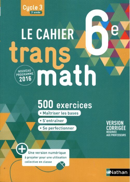 Le cahier Transmath 6e - Collectif - Livre