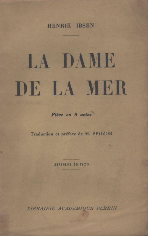 La dame de la mer - Henrik Ibsen - Livre