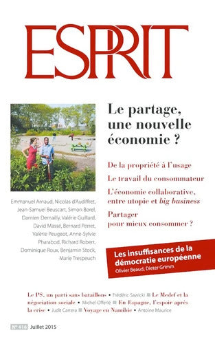 Esprit - Le partage une nouvelle économie ? : Juillet 2015 - Collectif - Livre