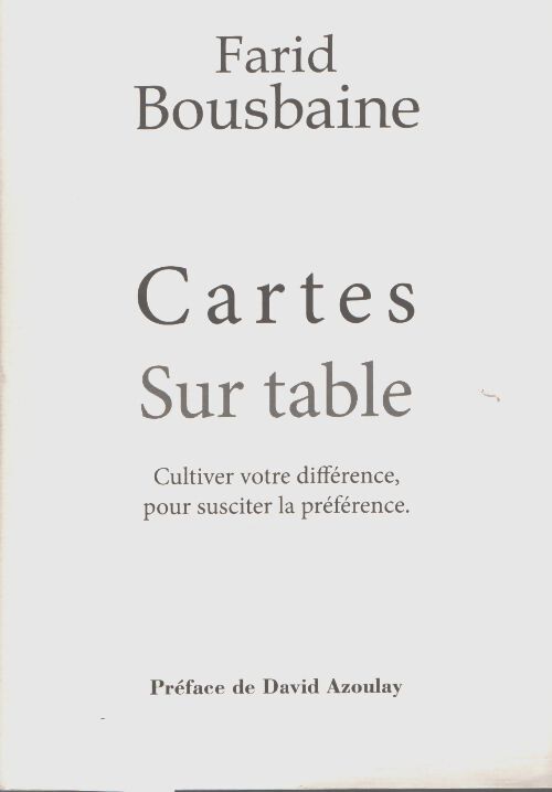 Cartes sur table - Farid Bousbaine - Livre