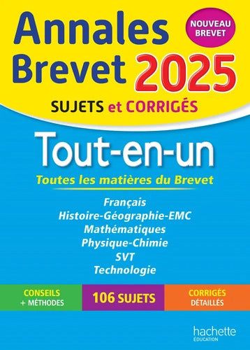 Annales BREVET 2025 - Tout-en-un 3e . Sujets et corrigés - Brigitte Réauté - Livre