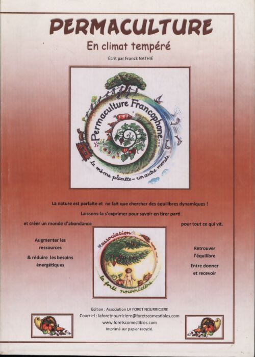 Permaculture en climat tempéré - Franck Nathié - Livre