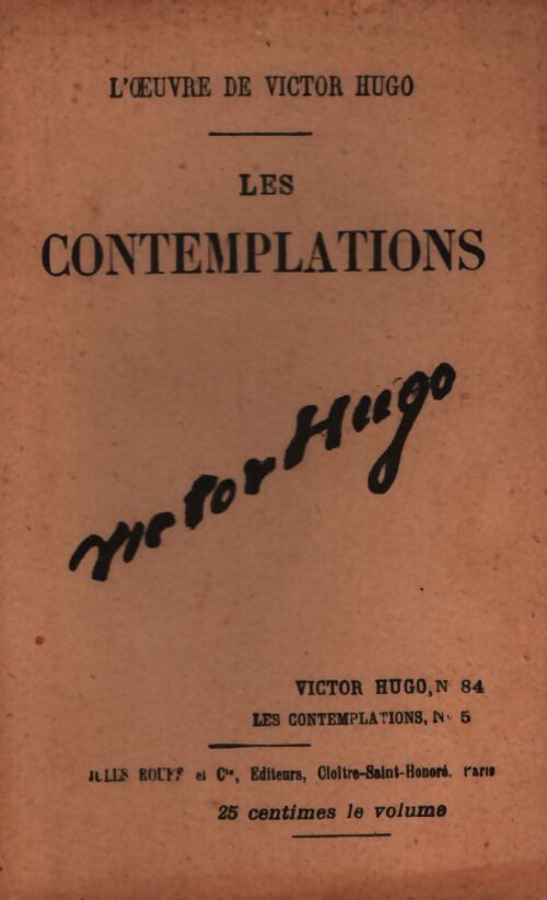 Les contemplations n°5 - Victor Hugo - Livre