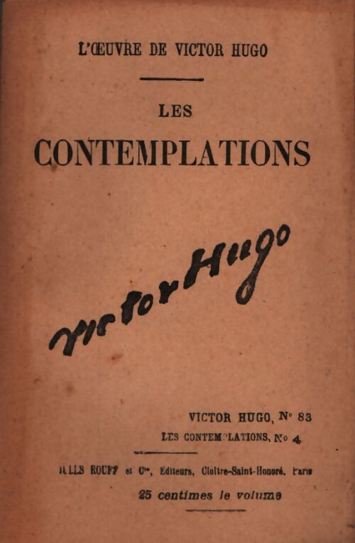 Les contemplations Tome IV - Victor Hugo - Livre