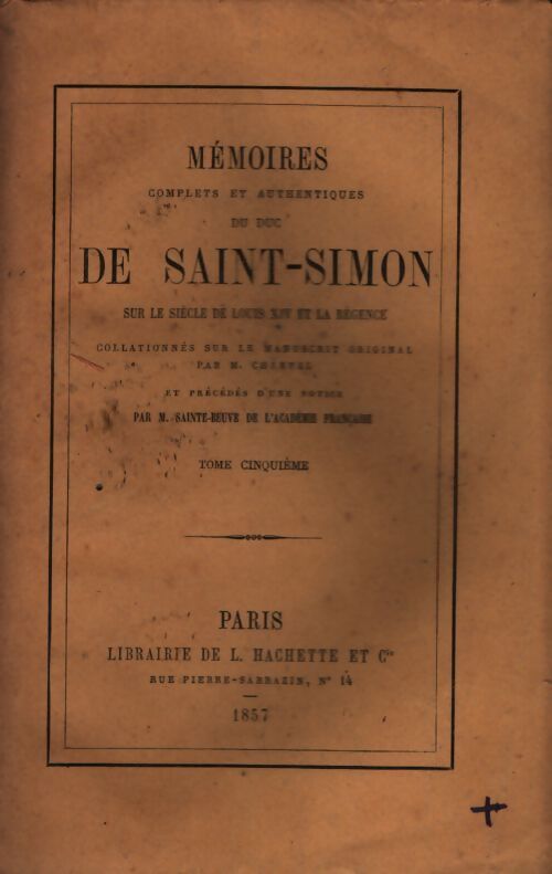 Mémoires de Saint Simon Tome V - Saint-Simon - Livre