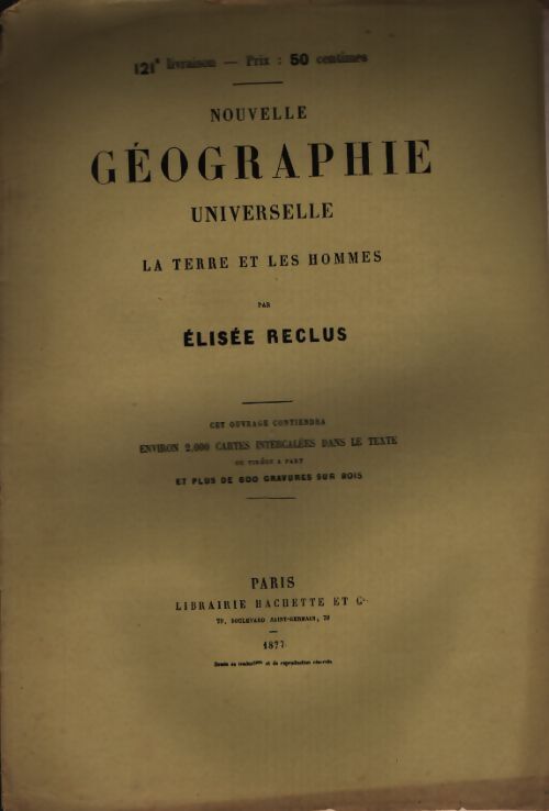 Nouvelle géographie universelle n°121 - Elisée Reclus - Livre