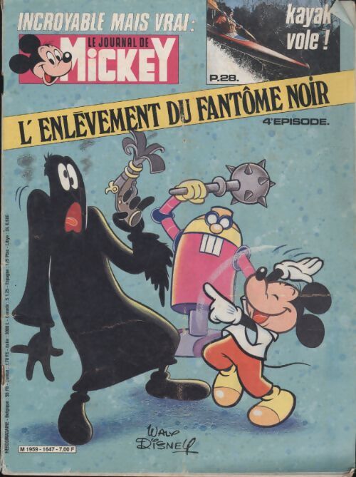 Le journal de Mickey n°1647 : L'enlèvement du Fantôme Noir - Collectif - Livre