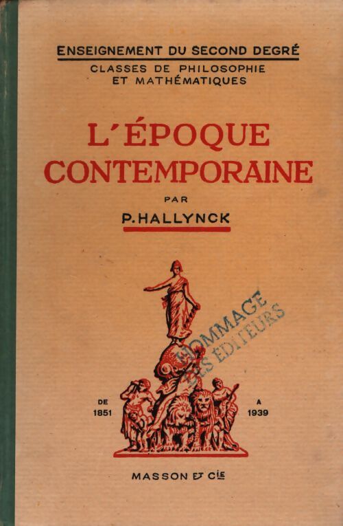 L'époque contemporaine - P. Hallynck - Livre