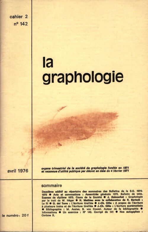La graphologie n°142 cahier 2 - Collectif - Livre