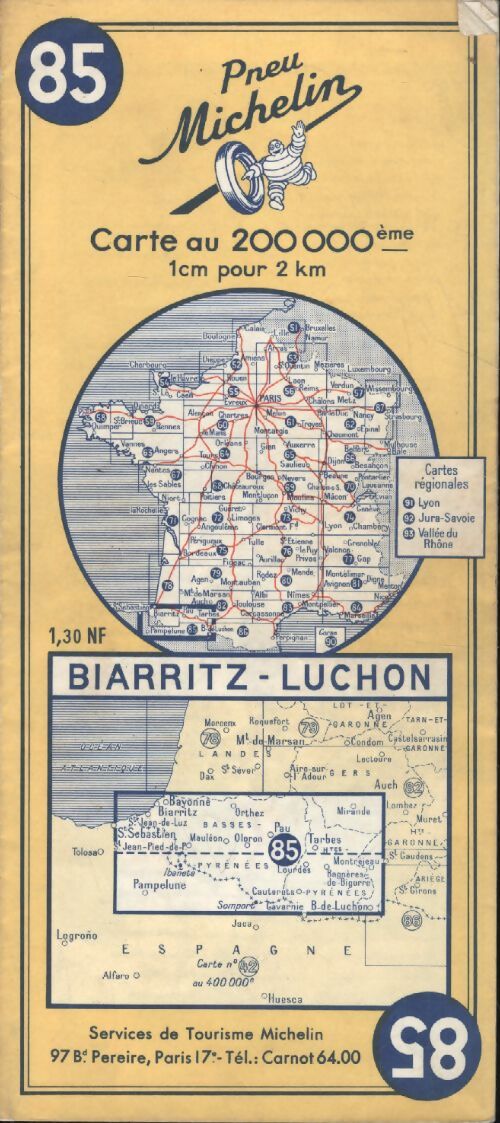 Carte routière Biarritz Luchon n°85 - Collectif - Livre