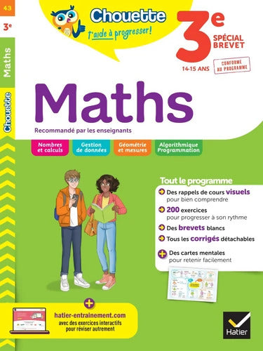 Chouette - Maths 3e : Cahier de révision et d'entraînement recommandé par les enseignants - Gérard Bonnefond - Livre