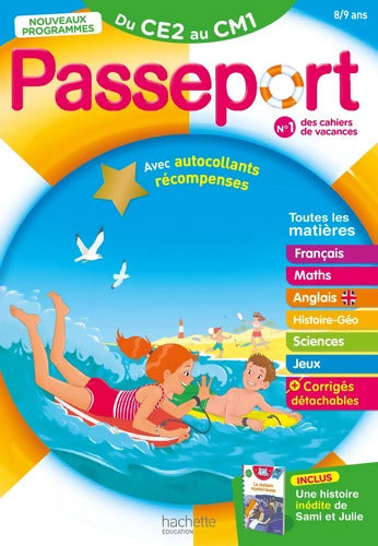 Passeport - Du CE2 au CM1 8/9 ans - Cahier de vacances 2025 - Michèle Bacon - Livre