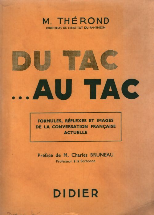 Du tac au tac - M Thérond - Livre
