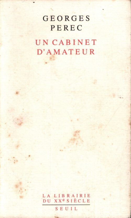 Un cabinet d'amateur - Georges Perec - Livre